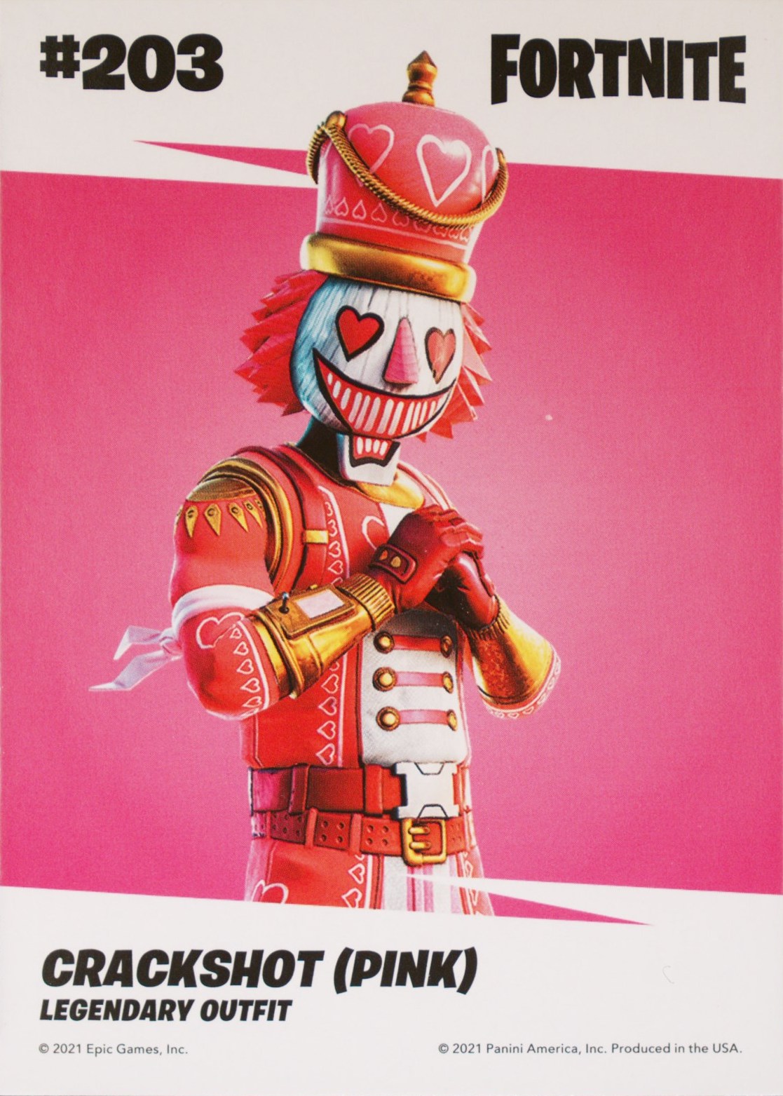 2021 Panini Fortnite Series 3 #203 Crackshot Pink — Laser trading card back