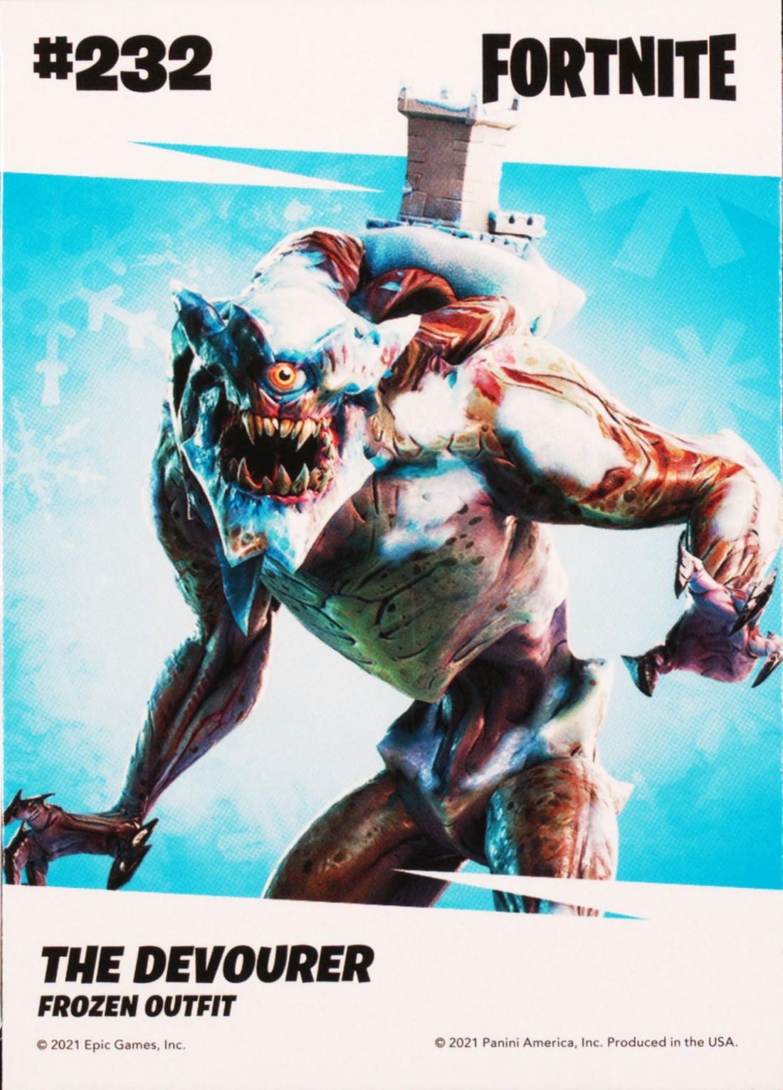 2021 Panini Fortnite Series 3 #232 The Devourer — Laser trading card back