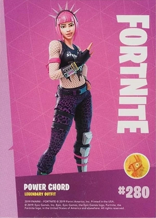 2019 Panini Fortnite Series 1 #280 Power Chord — Holofoil trading card back