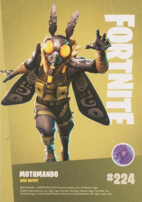 2019 Panini Fortnite Series 1 #224 Mothmando — Holofoil trading card back