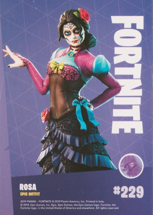 2019 Panini Fortnite Series 1 #229 Rosa — Holofoil trading card back