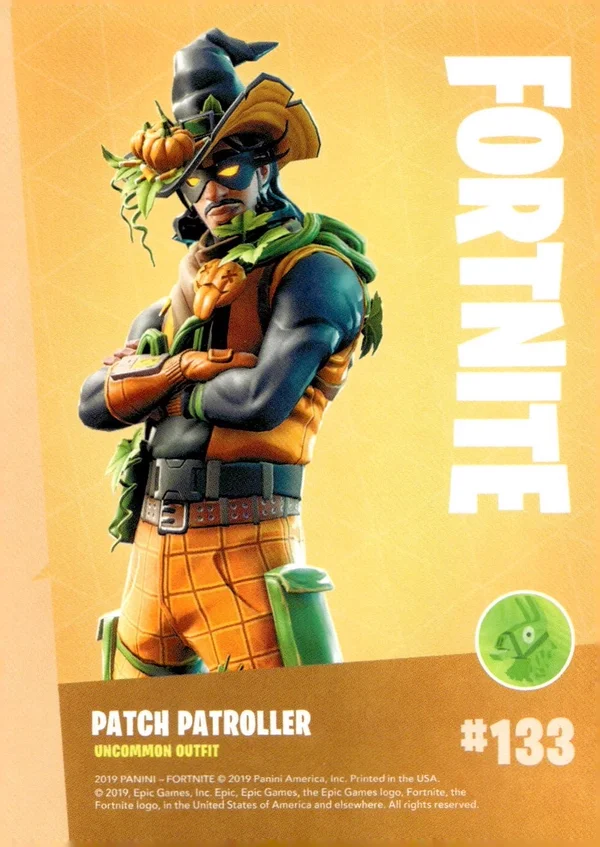 2019 Panini Fortnite Series 1 #133 Patch Patroller — Holofoil trading card back