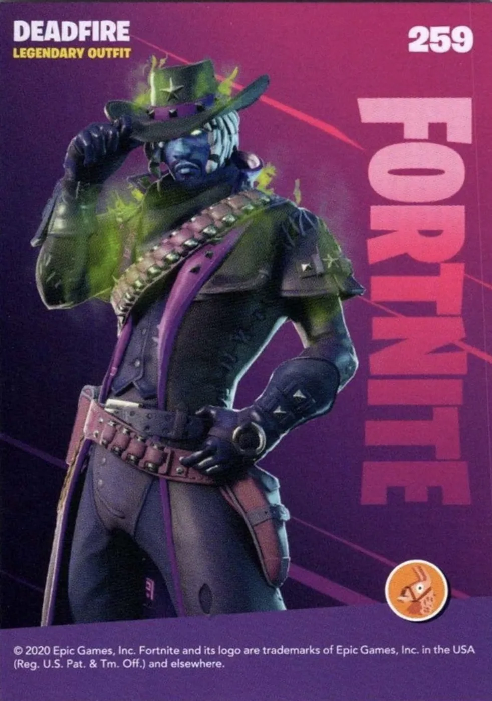 2020 Panini Fortnite Reloaded #259 Deadfire trading card back