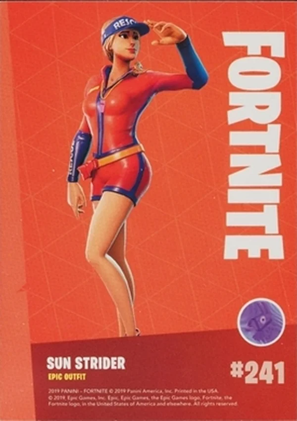 2019 Panini Fortnite Series 1 #241 Sun Strider — Holofoil trading card back