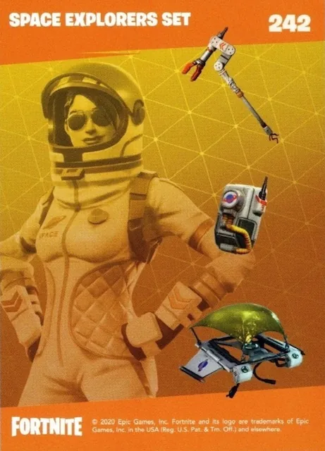 2020 Panini Fortnite Reloaded #242 Space Explorers Set trading card back
